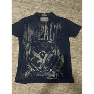 American Eagle Outfitters‎ Navy Graphic Tee L/G Vintage Fit 100% Cotton
